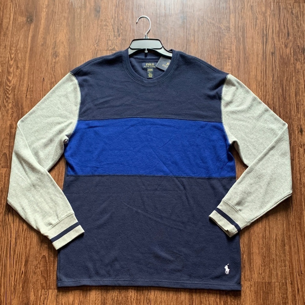 Polo Ralph Lauren Pajama Shirt Blue ColorBlock NWT